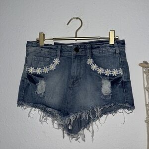 Nasty Gal The Rockn Rev Daisy High Waisted Denim Jean Shorts Sz.4 NWT!